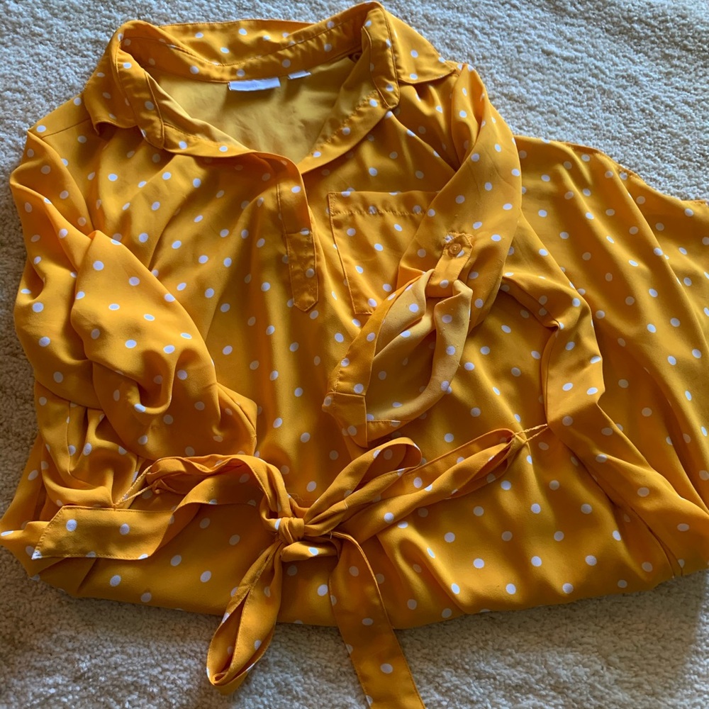 ❗️4/$20❗️Yellow tie waist shirt dress